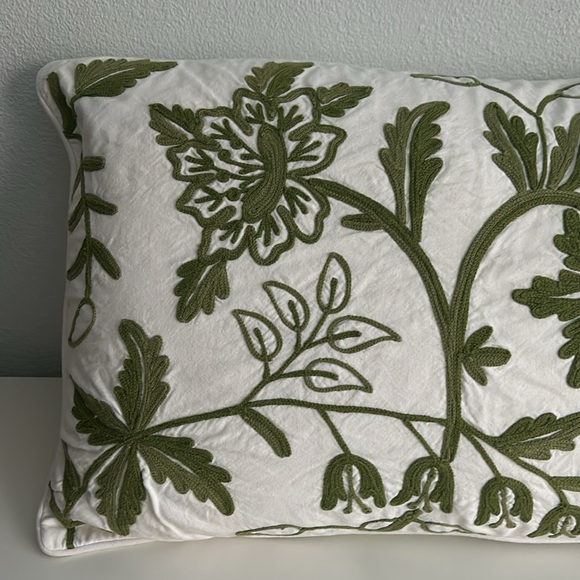 Pottery Barn Embroidered Pillow Cover + Restoration Hardware Pillow - Picture 2 of 10